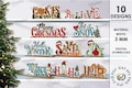 3D Christmas retro word stands bundle, layered Xmas decor laser cut, home decor, Christmas quotes svg, wooden shelf sitter, vintage