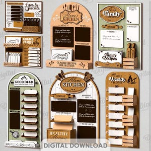 3D Weekly menu boards bundle, week menu planner sign laser cut, wooden to-do sign, kitchen decor svg, dry erase, recipe cards, family