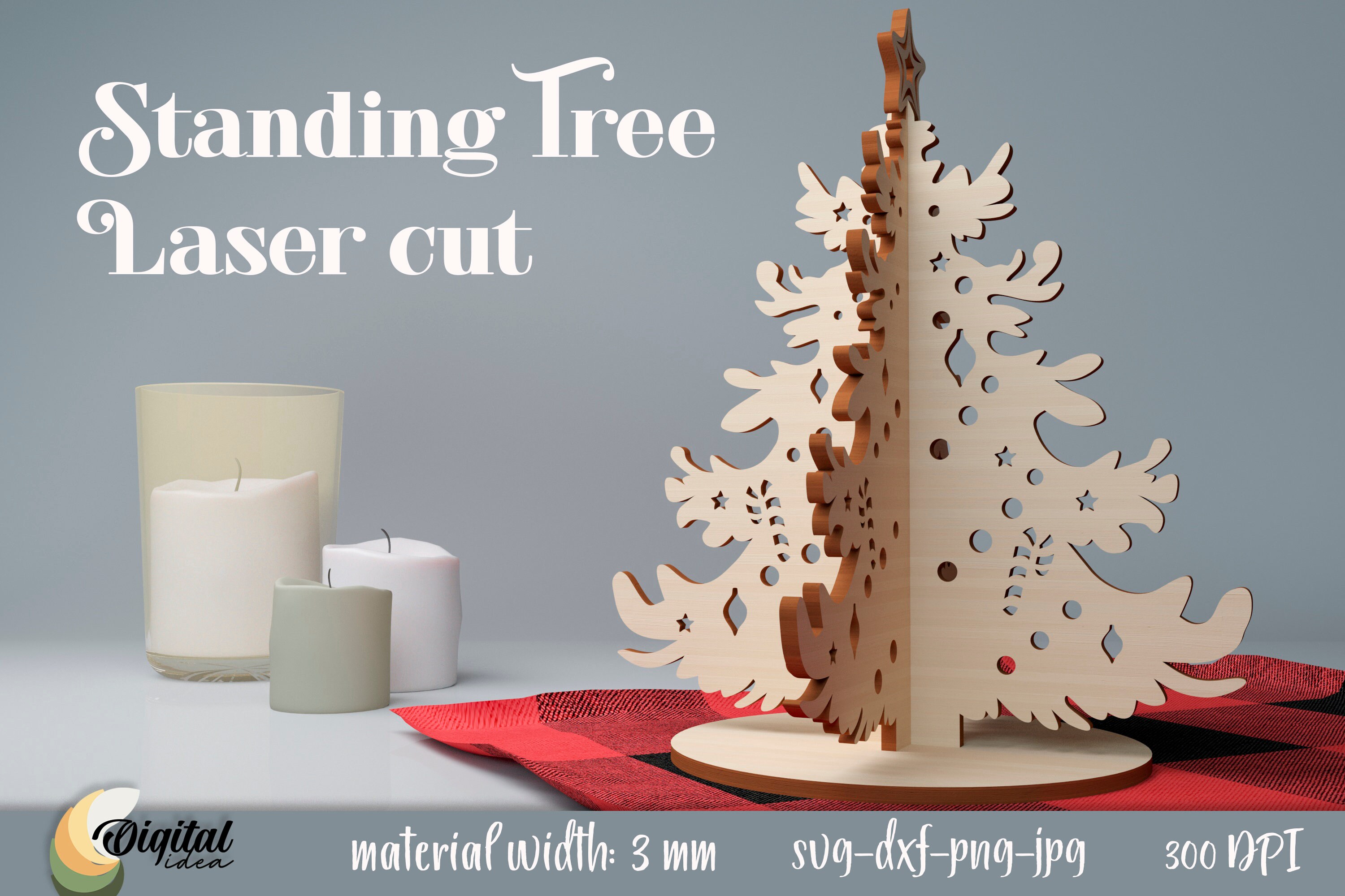 クリスマスツリースタンド レーザーカット バンドル、スタンディング
