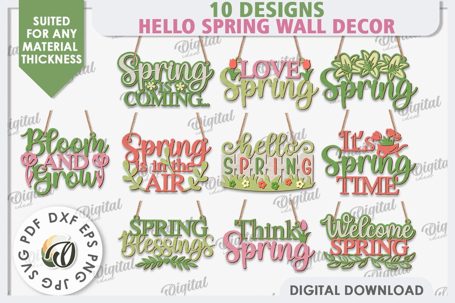 Spring Where R U 3D Hello Spring Wall Decor Bundle, Layered Spring Sign Laser Cut ...