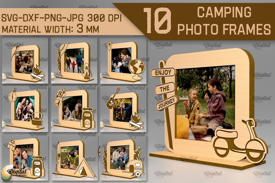 3D Camping Photo Frames Bundle, Traveling Picture Frame With Stand, 3D ...