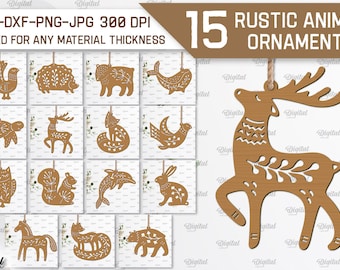 Puede incluir: Un conjunto de 15 adornos de animales rústicos, cada uno con un diseño único que presenta detalles intrincados y un acabado de madera natural. Los adornos son perfectos para agregar un toque de encanto a cualquier decoración del hogar.