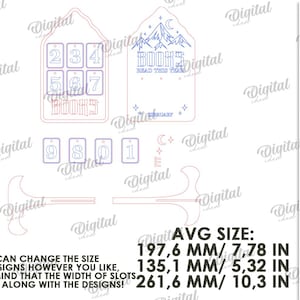 May include: A digital design for a book tracker, featuring cut-out shapes with numbers, the text "BOOKS READ THIS YEAR", and mountain and moon graphics. The average size is 7.78 inches wide, 5.32 inches high, and 10.3 inches long.