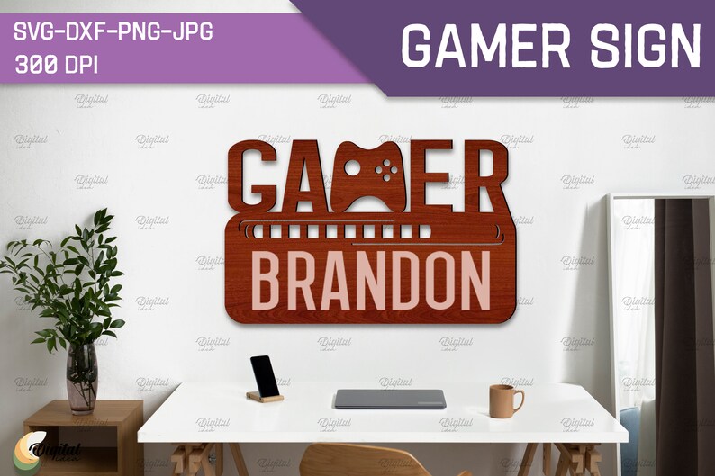 Gamer Name Sign Gamer Sign Bundle, Video Game Sign Laser Cut, Gamer Zone Svg, Gamer ...