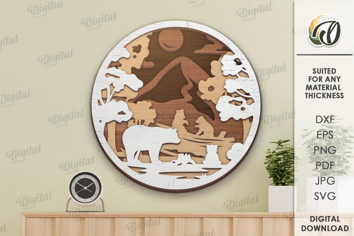 3D Forest Layered Signs Bundle, Nature Scene Sign Laser Cut, Wall Home ...