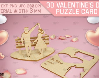 Valentine's day pop up card, Lovers svg, 3D Valentine gift, love card stand laser cut, wooden pop up greeting card, love svg, couple svg