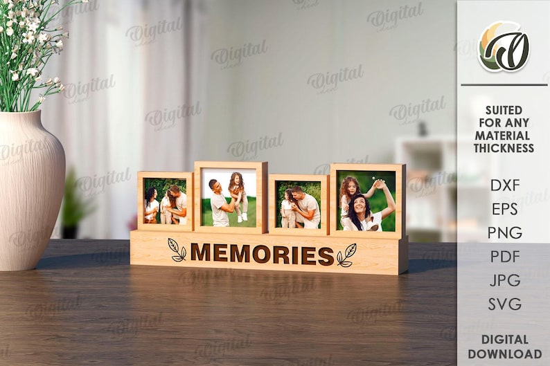 Custom Stackable Frames 3D Stacked Photo Frames Bundle, Stacking Picture Frame Blocks Laser Cut ...