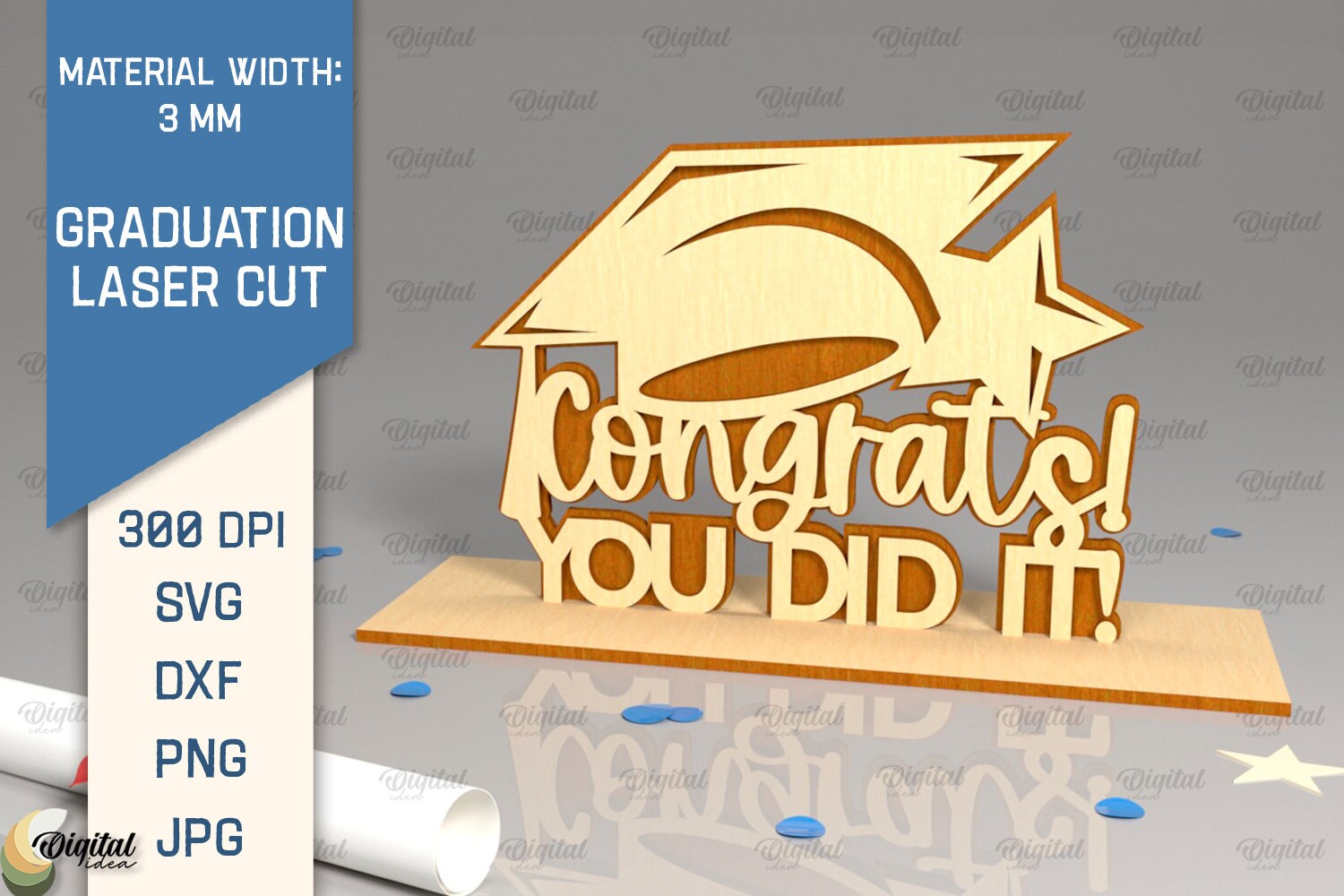 3d Grad Signs 3D Graduation Stands Bundle, Free Standing Decor Laser Cut, Graduation ...