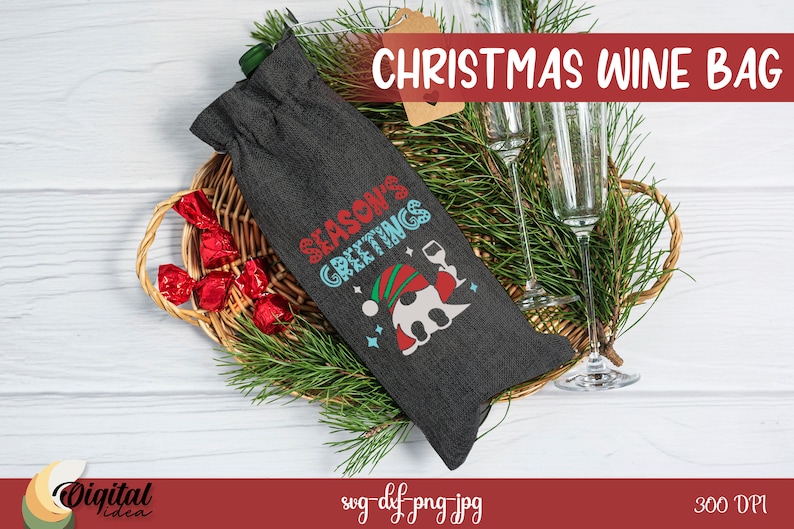Christmas wine bag bundle SVG, Christmas wine quotes, wine sayings, funny wine quotes svg, wine gift bag svg, wine package, wine box svg image 10
