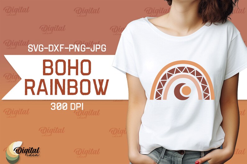 Boho Rainbow SVG Bundle, Celestial Svg, Boho Nursery Decor, Cute ...
