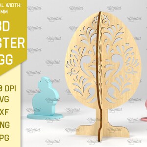 3D Easter egg stands bundle, 3D easter egg laser cut, floral easter egg svg, easter decor, free standing easter egg svg, home decor zdjęcie 7