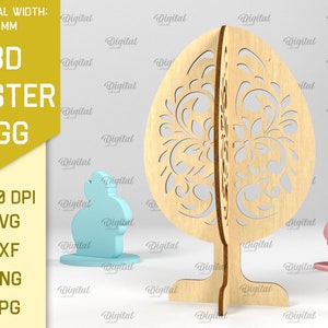 3D Easter egg stands bundle, 3D easter egg laser cut, floral easter egg svg, easter decor, free standing easter egg svg, home decor zdjęcie 4