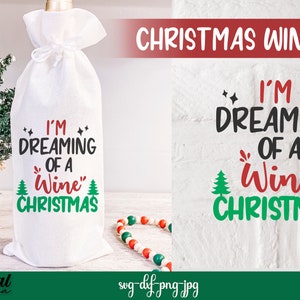 Christmas wine bag bundle SVG, Christmas wine quotes, wine sayings, funny wine quotes svg, wine gift bag svg, wine package, wine box svg image 3