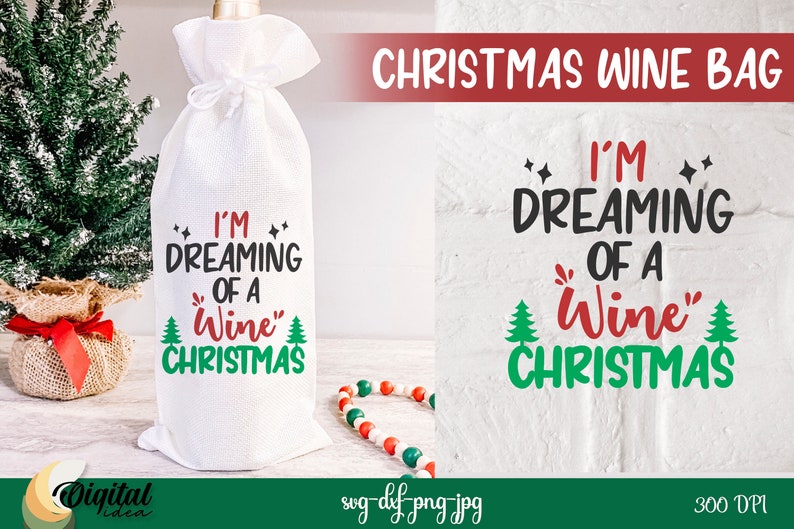 Christmas wine bag bundle SVG, Christmas wine quotes, wine sayings, funny wine quotes svg, wine gift bag svg, wine package, wine box svg image 3