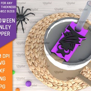 3D Halloween Stanley Cup-toppar paket, läskigt glaslock med laserskuret motiv, 940 och 1120 ml, Stanley-toppar pappersklipp, lager på lager glasetikett svg bild 9
