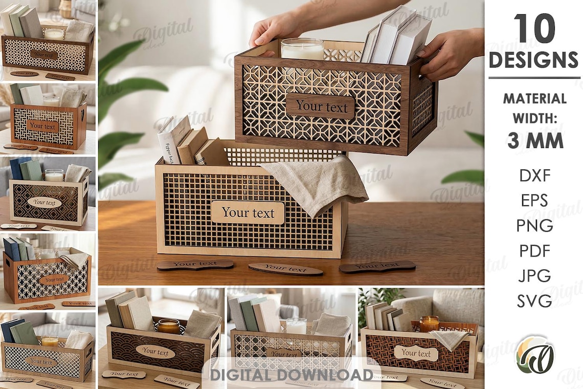 Paquete de cajas organizadoras 3D para el hogar