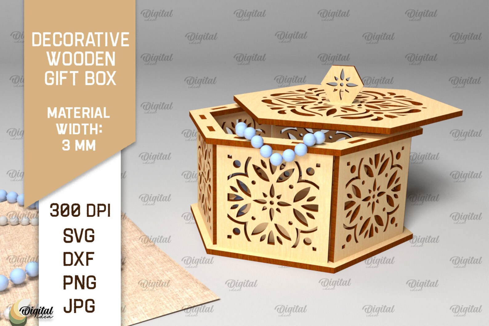 Decorative Wooden Boxes Laser Cut Bundle, 3D Box Template Svg, Storage ...