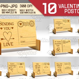 3D Valentinstag personalisiertes Postkartenbündel, Valentinstag Brief Laser geschnitten, Benutzerdefinierte Liebe Kartenständer, Valentines individuelles Geschenk, Grußkarte