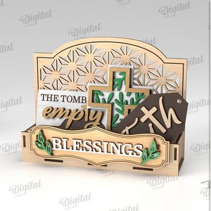 3D Christian Interchangeable bench stand, tiered tray decor laser cut, home decoration display svg, wooden sign, religious quotes, banner