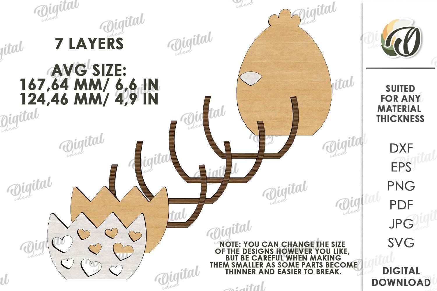 3D Easter Mini Gift Boxes Bundle, Candy Holder Box Laser Cut Files ...