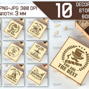 3D Decorative wooden boxes bundle, 3D box for different occasions svg, storage gift box, treats box, favor box, 3d lasercut, wooden box svg