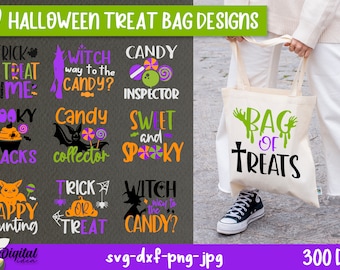 Halloween treat bags deisgns SVG bundle, Treat or treat bags SVG, bag for treats, Halloween bag, Halloween kids svg, Halloween candy bag svg