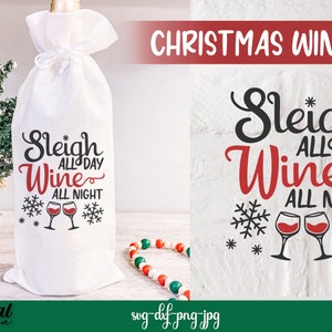 Christmas wine bag bundle SVG, Christmas wine quotes, wine sayings, funny wine quotes svg, wine gift bag svg, wine package, wine box svg image 5