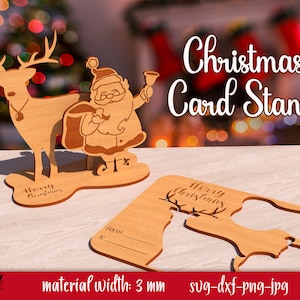 Support pour carte de Noël découpé au laser, joli cadeau de Noël personnalisé, carte puzzle de Noël 3D, carte de voeux de Noël découpée au laser, puzzle de Noël