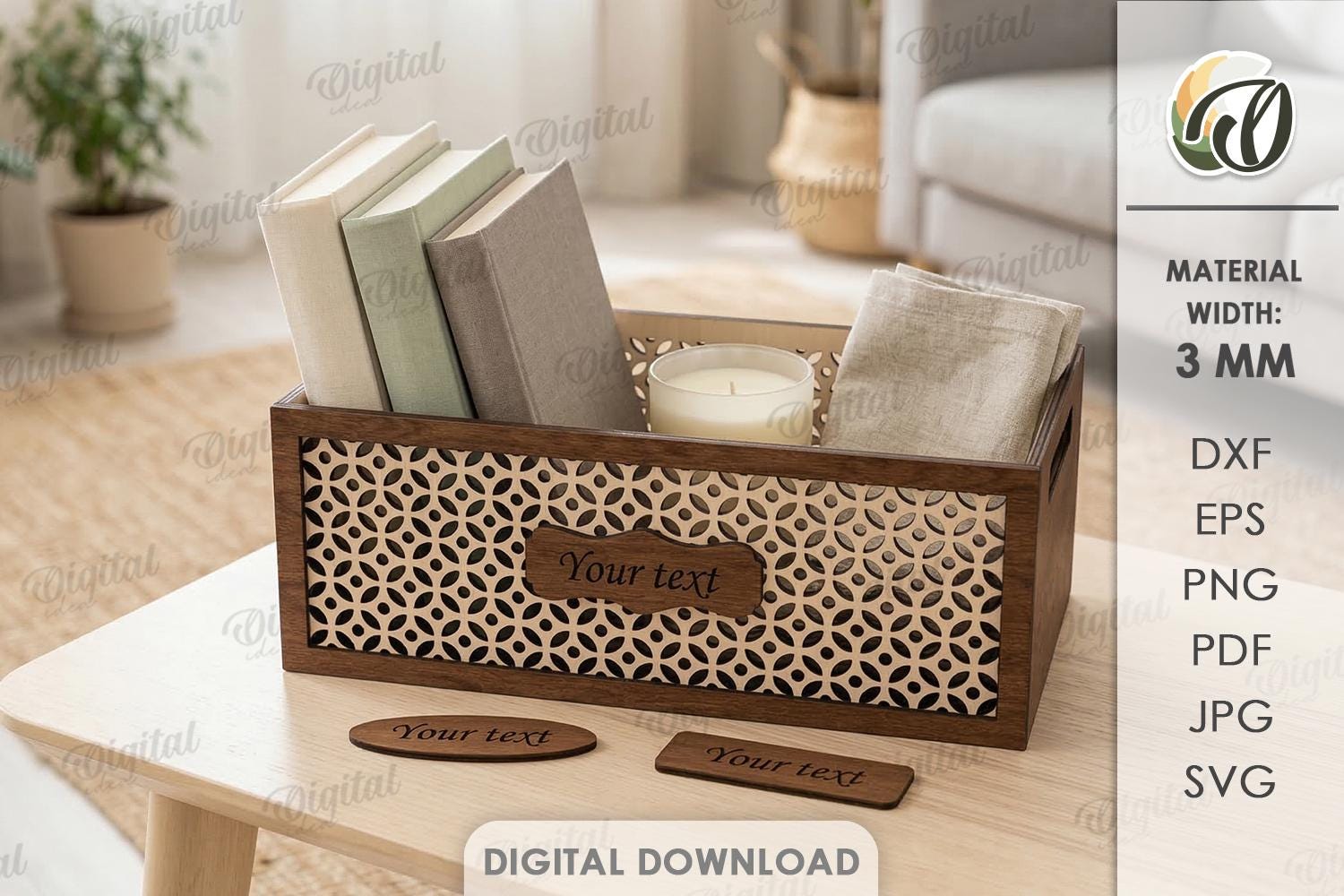 3D Home Organizer Boxes Bundle, Storage Box Laser Cut Files, Wooden ...
