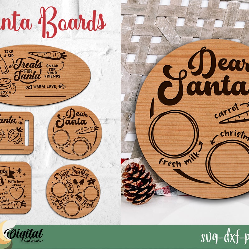Santa Cookie Plate Svg - Etsy