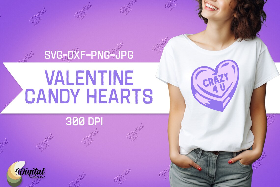 Valentine's Day Candy Hearts SVG Bundle, Heart Candy Svg, Conversation ...