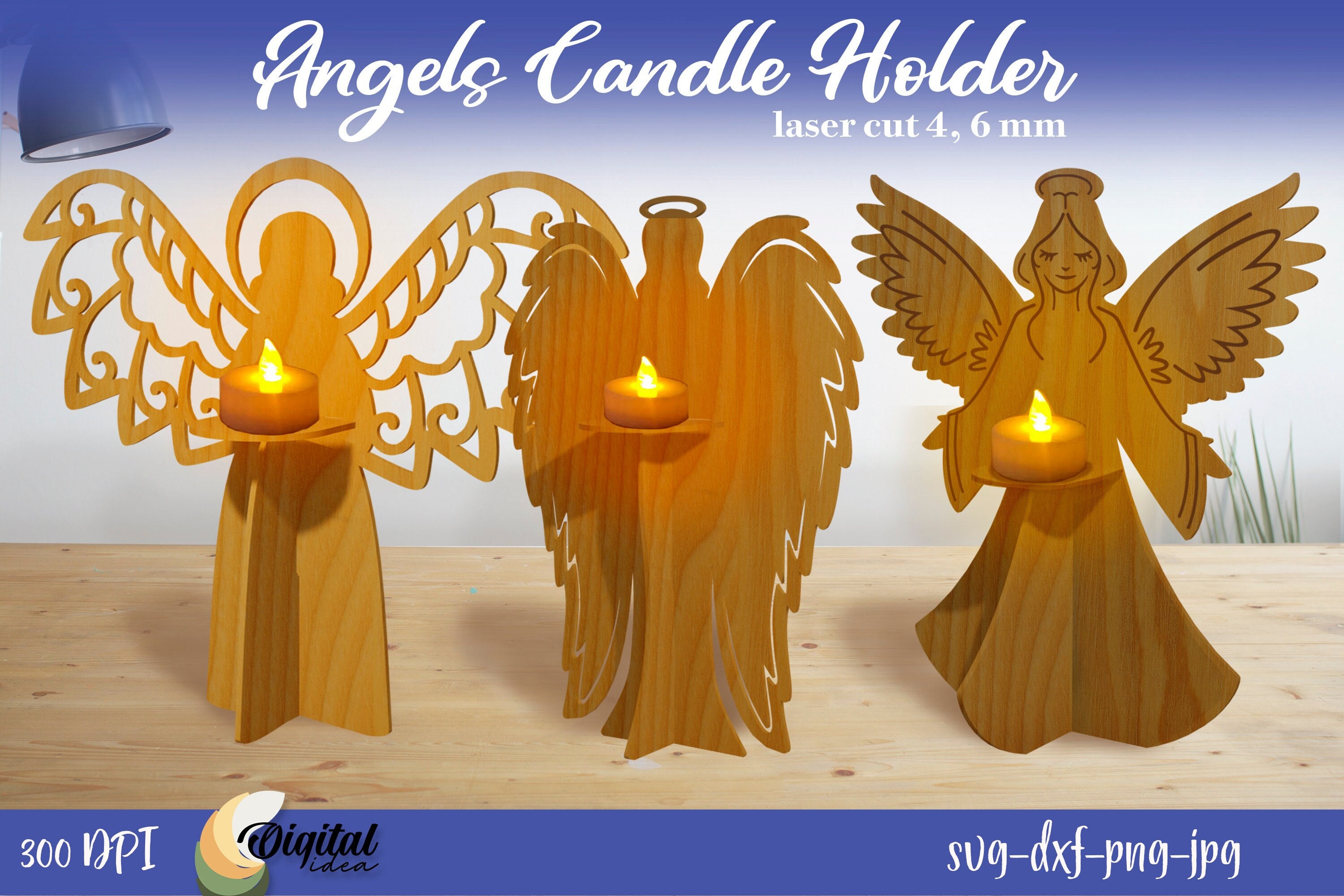 Houten Kerstkaart Slinger Engeltjes | We Are Golden