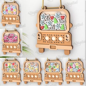 3D Interchangeable Door Hangers bundle, wooden door hanger for Every Holiday Celebration  laser cut, seasonal car wall sign svg, truck svg