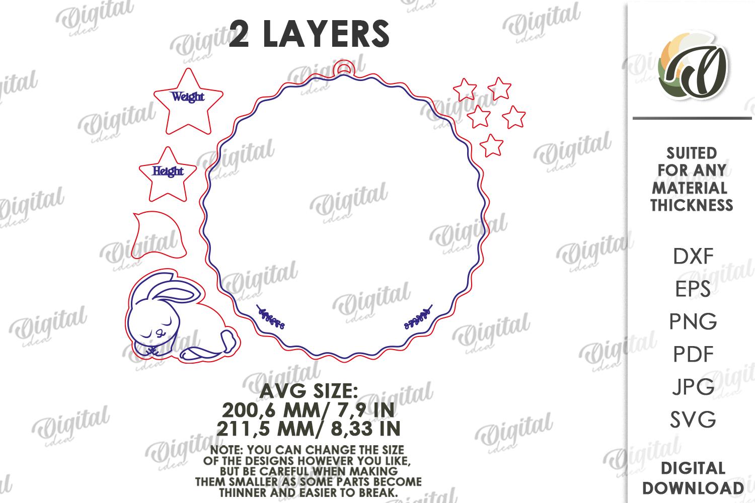 3D Personalized Baby Birth Stats Signs Bundle, Nursery Decor Laser Cut ...