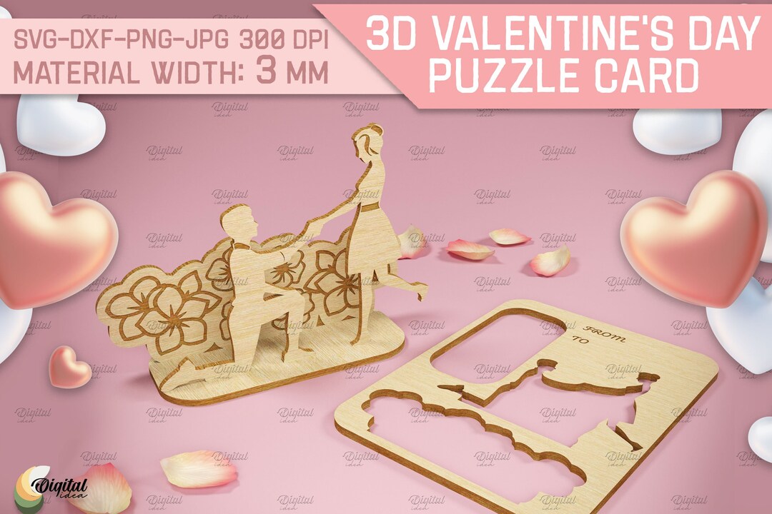 3D Valentine's Day Pop up Card, Valentine Gift, Love Card Stand Laser ...