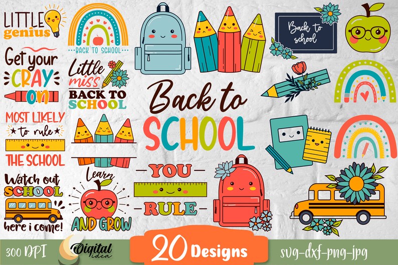 Back to School Bundle Svg, School Svg, Elementary School Designs ...
