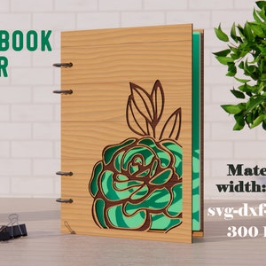 Notebook Binder Svg Notebook Covers Bundle SVG, 3D Notebook Binder, 4 Ring Binder Lasercut ...