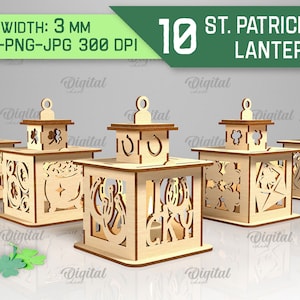 Latarnia 3D wycinana laserowo Mega pakiet, wszystkie główne święta, 118 projektów lamp wycinanych laserowo, 3D Tealight wycinane laserowo SVG, drewniane latarnie, świecznik zdjęcie 4