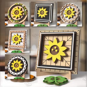 3D Interchangeable stands with frame bundle, rustic tiered tray decor laser cut, home decoration, wooden display, seasonal sign, farmhouse