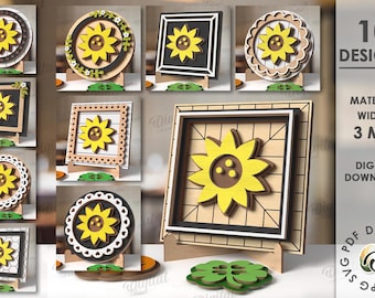 3D Interchangeable stands with frame bundle, rustic tiered tray decor laser cut, home decoration, wooden display, seasonal sign, farmhouse