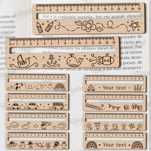 Lot de lecteurs linéaires, aide à la lecture avec règle pour la dyslexie et le TDAH découpée au laser, règle personnalisée pour enfants, guide de lecture en bois, svg pour enfants