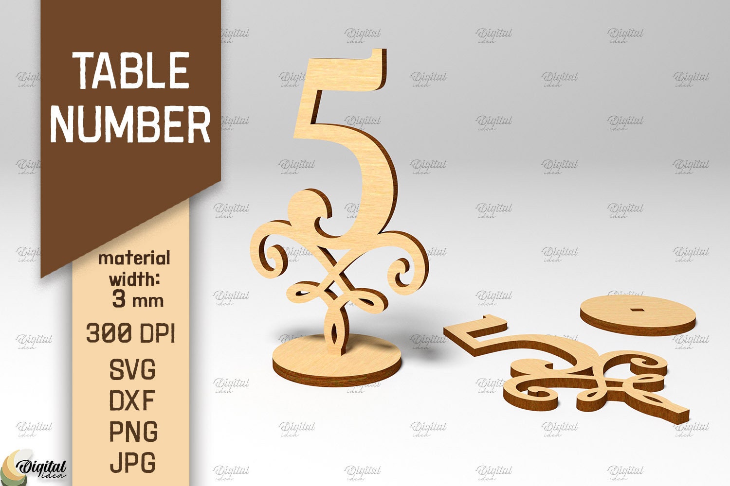 Standing Numbers Standing Table Numbers Bundle, 3D Number Stands Laser Cut, Birthday ...