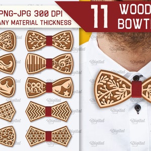 Wooden bowties bundle, 3D laser cut, layered lasercut, bowtie template svg, bow tie for men, men's accessories, wedding svg, bow tie pattern