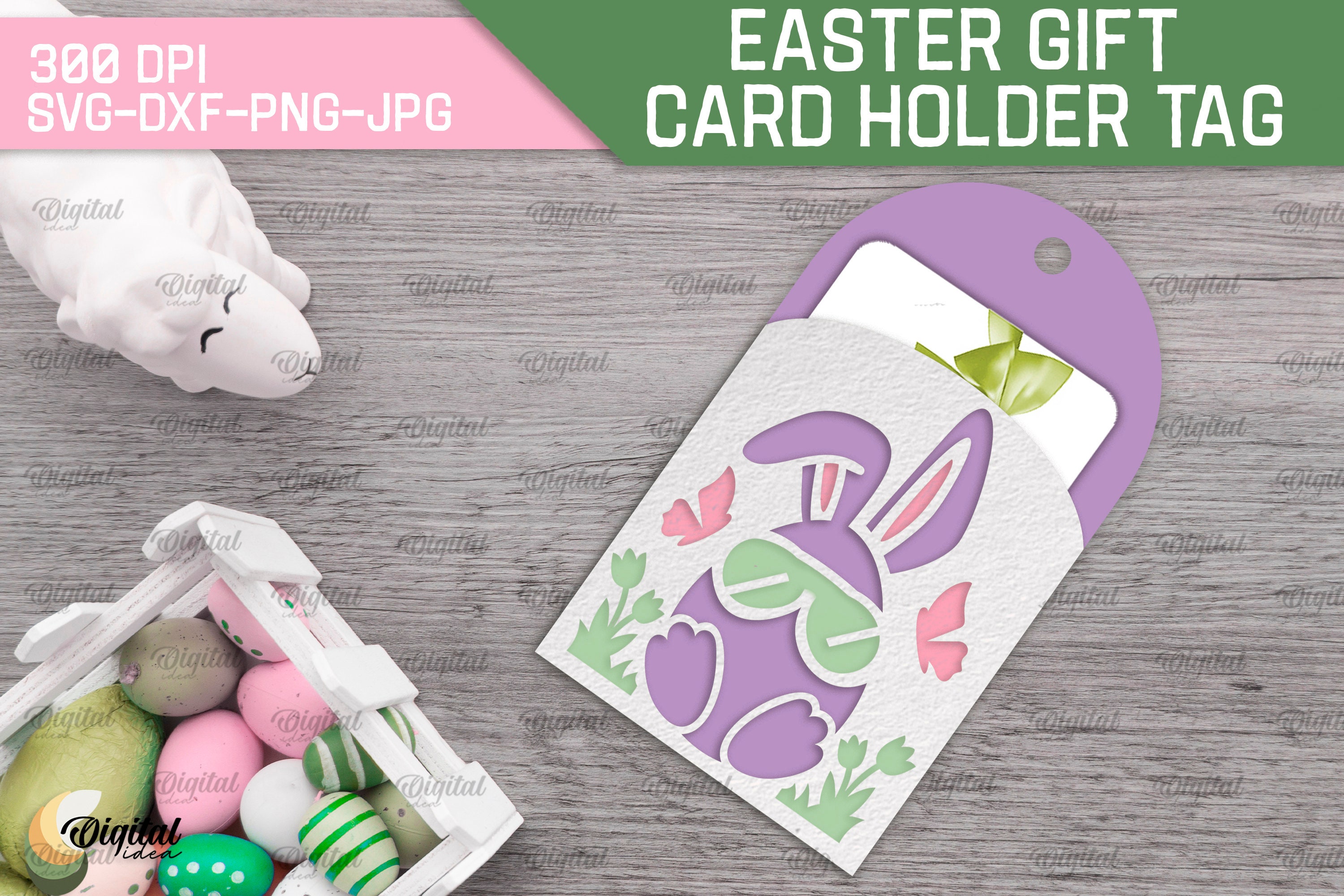 Easter Gift Card Holder Tags Bundle, 3D Layered Paper Cut, Present Tag ...