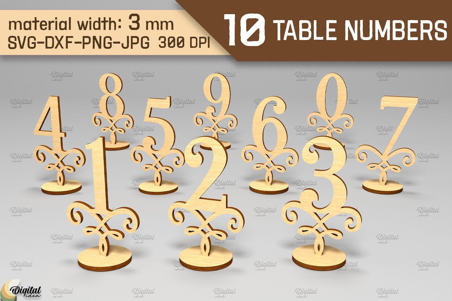 Standing Table Numbers Bundle, 3D Number Stands Laser Cut, Birthday ...