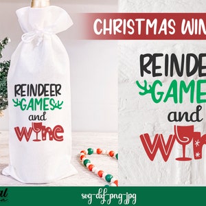 Christmas wine bag bundle SVG, Christmas wine quotes, wine sayings, funny wine quotes svg, wine gift bag svg, wine package, wine box svg image 7