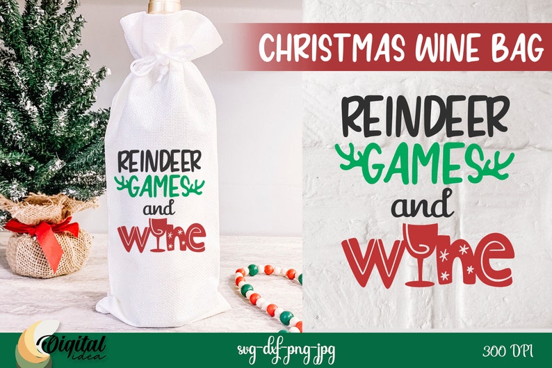 Christmas wine bag bundle SVG, Christmas wine quotes, wine sayings, funny wine quotes svg, wine gift bag svg, wine package, wine box svg image 7