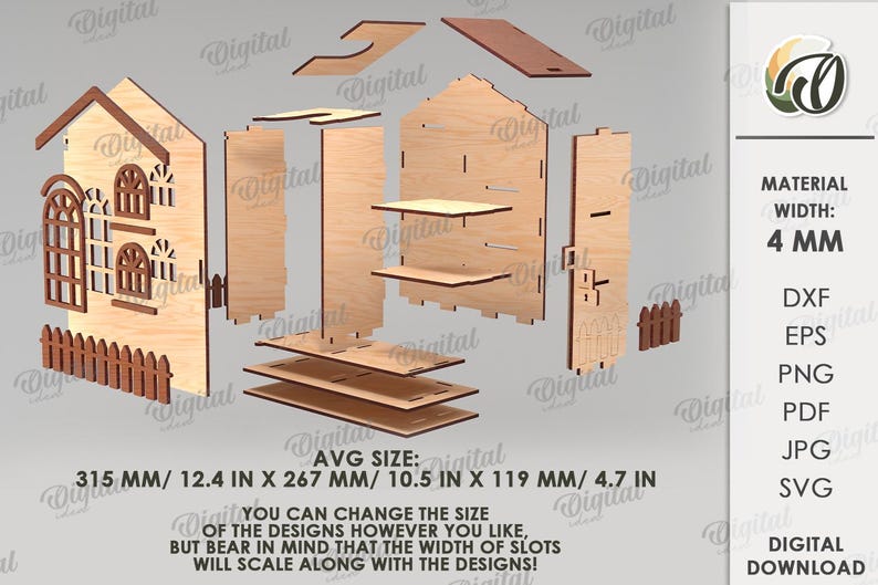 3D Wine and Treats Boxes Bundle, House Shaped Wine and Snack Holder ...