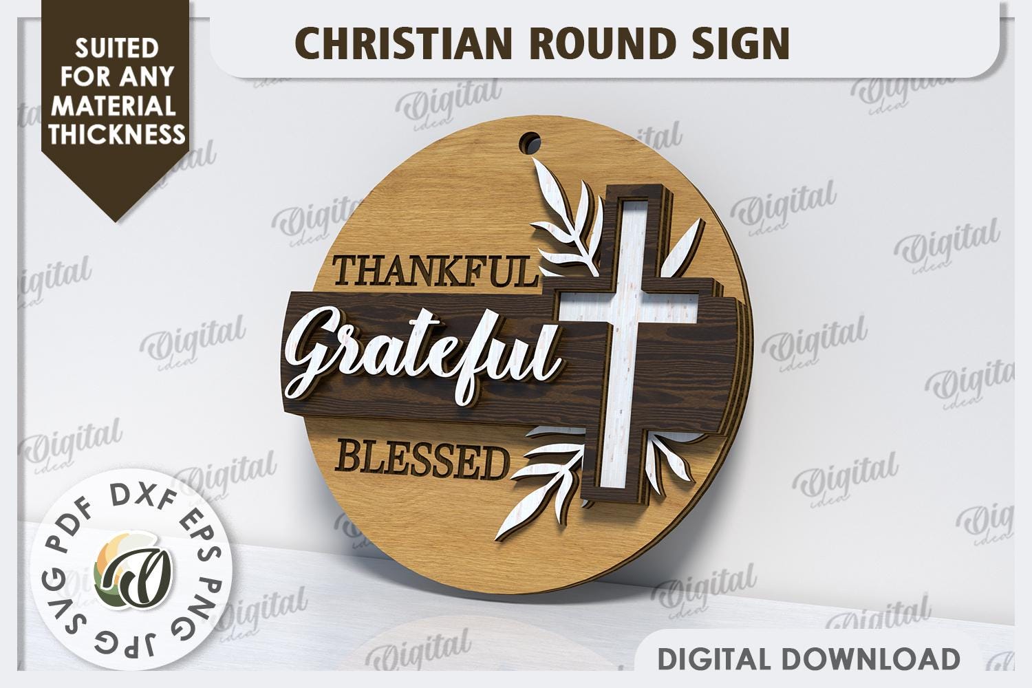 Christian Round Signs Bundle, Christian Door Hanger Svg, Hanging Sign ...