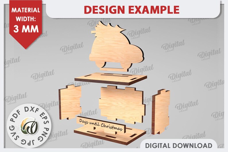 3D Christmas Countdowns Bundle, Days Until Xmas Calendar Laser Cut ...